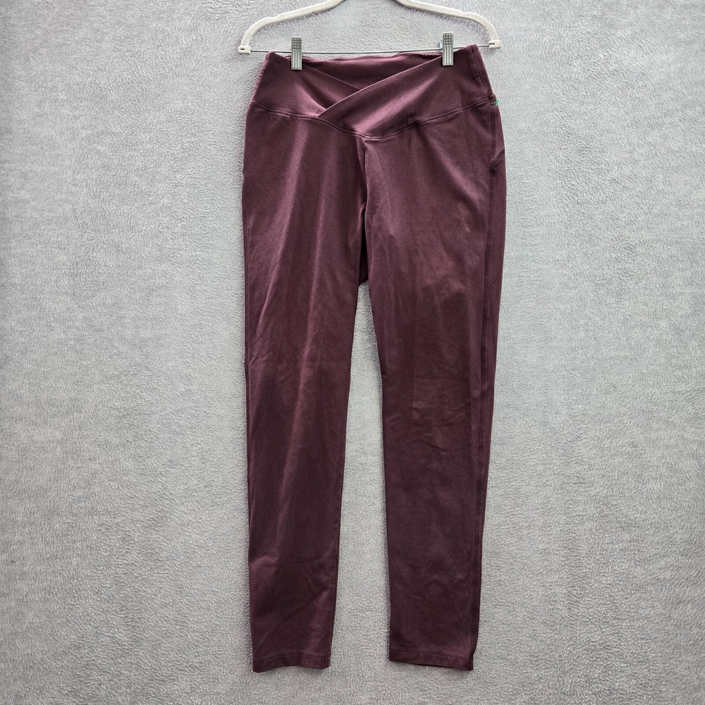 PINK Victoria's Secret Women Activewear Pants Large Red Leggings Crossover READ